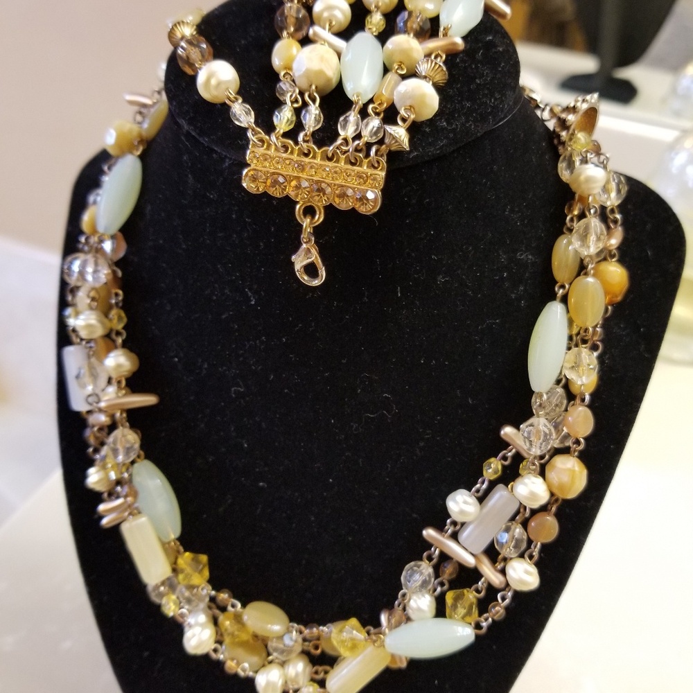 Multi stones necklace set